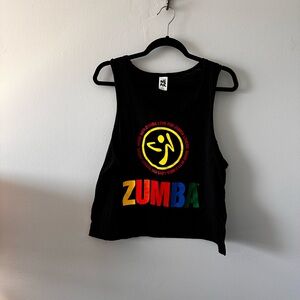 Zumba Fitness Black Tank with Rainbow ZUMBA Logo